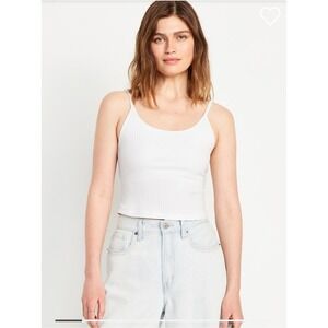 Fitted Ultra-Crop Ribbed Cami LARGE NWT